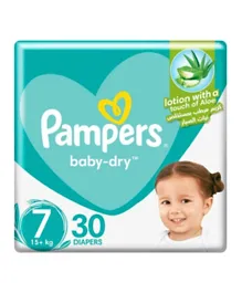 Pampers Baby-Dry Taped Diapers with Aloe Vera Lotion Size 7 - 30 Pieces