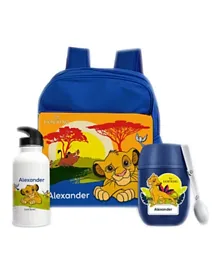 Essmak Disney Lion King Personalized Thermos and Backpack Set Blue - 11 Inches