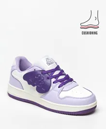 Kappa - Girls' Panelled Sneakers With Lace-Up Closure - Purple