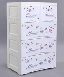 5 Compartments Storage Unit - White