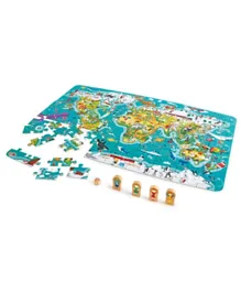 Hape Wooden 2 In 1 World Tour Puzzle And Game - 105 Pieces