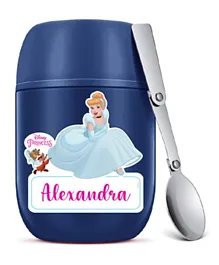 Essmak Disney Princess Personalized Food Thermos Jar With Spoon Blue - 475mL