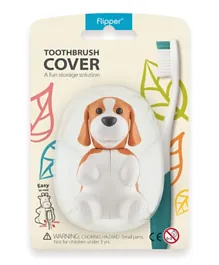 Flipper Fun Animal Hygienic Toothbrush Holder with Suction Cup - Beagle