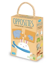Sassi Opposites 2 Piece Puzzle with Book - 10 Pieces