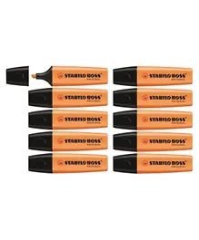 ستابيلو - أقلام هايلايتر أصلي عبوة من 10 قطع - برتقالي