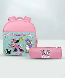 Essmak Personalized Backpack and Pencil Pouch Disney Minnie 1 Pink - 11 Inches