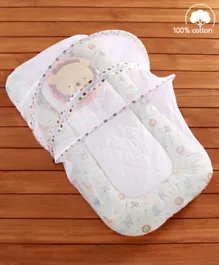 Babyhug Cotton Premium Bedding Set With Mosquito Net Jungle Theme - Multicolor