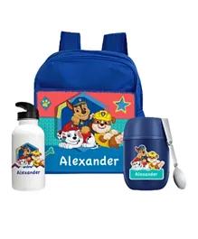 Essmak Paw Patrol Friendship Fun Boy Personalized Thermos and Backpack Set Blue - 11 Inches