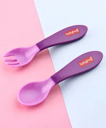 Babyhug Ergo Grip Spoon & Fork Set - Purple