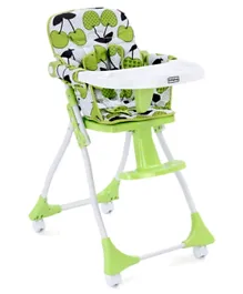 Babyhug Bloom High Chair With Foot Rest and Wheels - Green