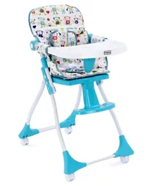 Babyhug Bloom Foldable High Chair With Foot Rest - Blue