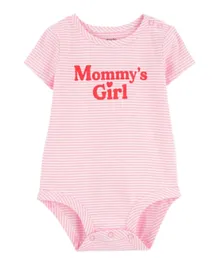 Carter's Mommy's Striped Cotton Bodysuit - Pink