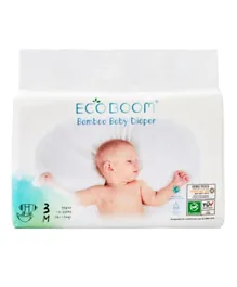 Eco Boom - Diapers Baby Bamboo Viscose Diapers Eco-Friendly Natural Soft Disposable Nappies For Infants - Size 3 M - Suitable For 6-10 Kg - 32 Count