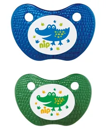 Nip Feel Soother Silicone Blue and Green - Pack of 2