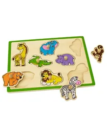Viga Wooden Flat Wild Animals Puzzle - 9 Pieces