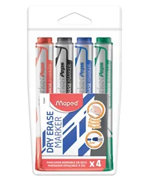 Maped Jumbo Dry Erase Marker - Pack of 4