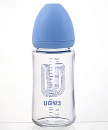 Luqu - Glass Feeding Bottle Wide Neck - 240 ml - Blue