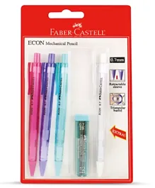 فايبر كاستيل - قلم رصاص ميكانيكي مع علبة سنون ، متعدد الألوان، مقاس 07 مم عبوة مكونة من 4 قطع