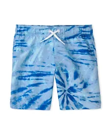 The Children's Place Tie Dye Swim Trunks - Quench Blue