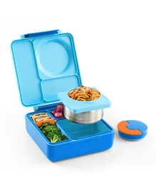 أومي بوكس - صندوق غداء بينتو للأطفال من الجيل الثاني مع برطمان معزول - أزرق سماوي
