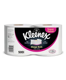 Kleenex - Kitchen Paper Towel, Mega Roll Tissue, 2 Rolls x 250 Meters, High Absorbency for Multi Purpose