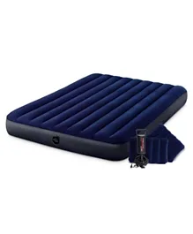 Intex - Queen Dura-Beam Classic Downy Airbed with Hand Pump