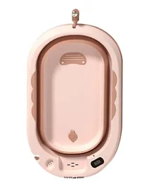 Eazy Kids Foldable Bathtub With Thermometer & Shampoo Mug - Orange