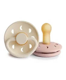FRIGG Moon Phase Latex Baby Pacifier Blush/Cream Size 2 - 2 Pieces