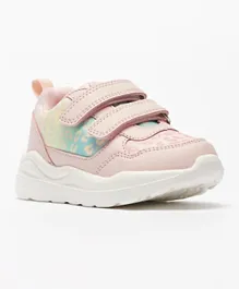Flora Bella By Shoexpress - Glitter Print Sneakers With Hook And Loop Closure - Pink
