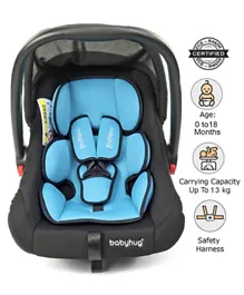 Babyhug 2 in 1 Amber Car Seat + Carry Cot With Rocking Base - Black Blue