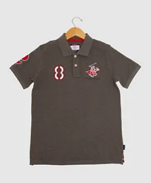 Beverly Hills Polo Club Logo Embroidered Polo T-Shirt - Anthra Melange