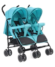 Babyhug Deuce Twin Stroller with Storage Basket - Green