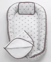 Babyhug Premium 100% Cotton Baby Nest Gadda Set Grey - 4 Pieces