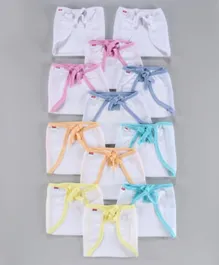 Babyhug U Shape Reusable Muslin Nappy Set Extra Small Pack Of 12 - Multicolor