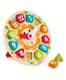 Hape Wooden Chunky Clock Puzzle - Multicolour