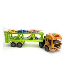 فاب ان فانكي - لعبة شاحنة ومقطورة اكوستو اوبتيك مع مجموعة لعب سيارات - أخضر