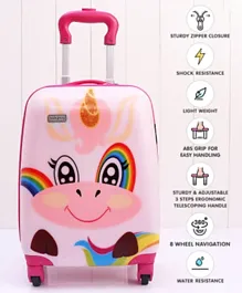بيبي هاغ - حقيبة أمتعة للأطفال بطبعة ألوان قوس المطر - وردي