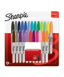 Sharpie Permanent Markers Fine Pack of 24 - Assorted