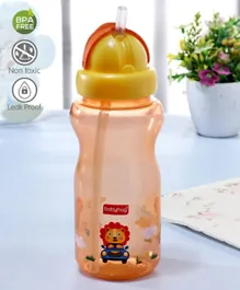 Babyhug Lion Print Straw Sipper Orange - 360 ml