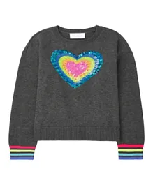 The Children's Place Rainbow Sequin Sweater - Grey