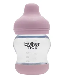 بروذر ماكس - زجاجة نيو بورن الزجاجية + حلمة باللون الوردي - 100 مل