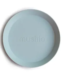 طبق عشاء بودرة دائرية زرقاء من موشي - قطعتان