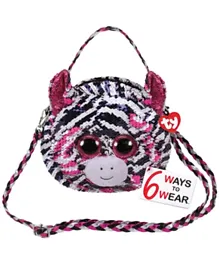 Ty Fashion Sequin Zebra Zoey Purse - Pink and Black