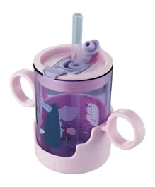 2 In 1 Sippy Cups For Toddlers With Spout & Straw - Double Handle - Purple
