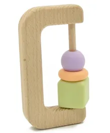 Luqu Silicone and Wood Teether - Saw