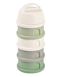 Beaba Formula Milk Container 4 Compartments - Cotton White/Sage Green