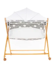 Elphybaby - X-Shaped Wooden Baby Cot - Grey