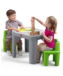 Step 2 Mighty My Size Table & Chairs Set - Grey & Green