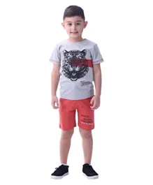 Victor and Jane - Boys 2-Piece Set With Short Sleeve T-Shirt & Shorts - Grey