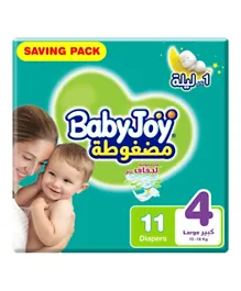 BabyJoy Compressed  Diaper, Size 4 Large, Saving Pack, 10 - 18 kg, Count 11